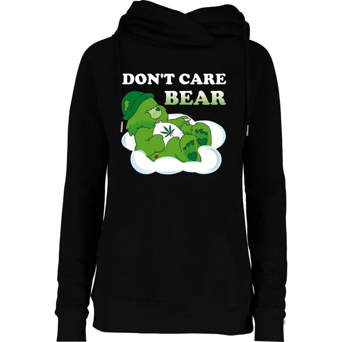 Funny Bear Smoking Weed Cannabis Womens Funnel Neck Pullover Hood