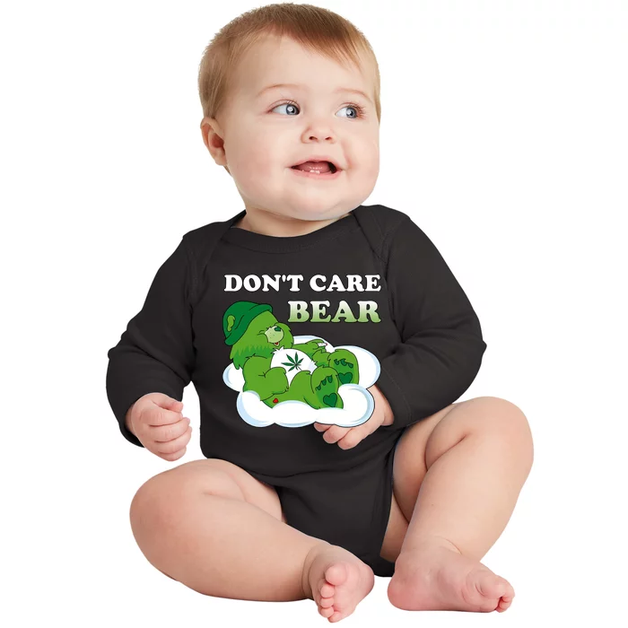 Funny Bear Smoking Weed Cannabis Baby Long Sleeve Bodysuit