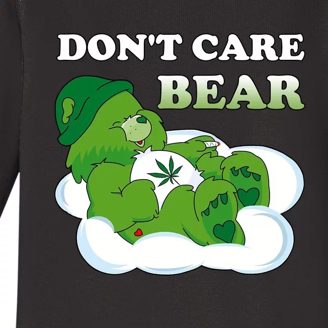 Funny Bear Smoking Weed Cannabis Baby Long Sleeve Bodysuit