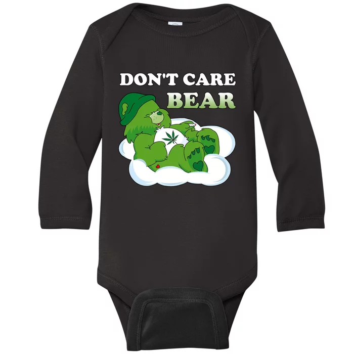 Funny Bear Smoking Weed Cannabis Baby Long Sleeve Bodysuit