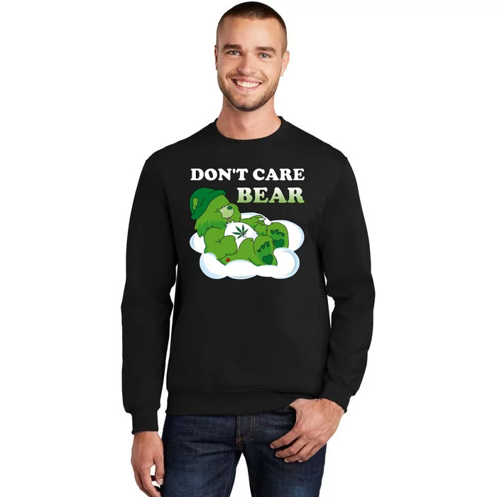 Funny Bear Smoking Weed Cannabis Tall Sweatshirt