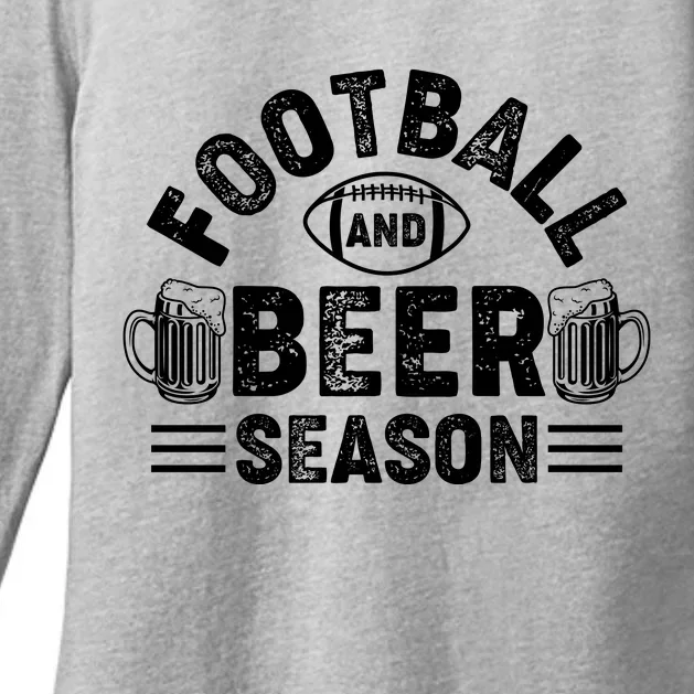 Football & Beer Season Graphic Womens CVC Long Sleeve Shirt