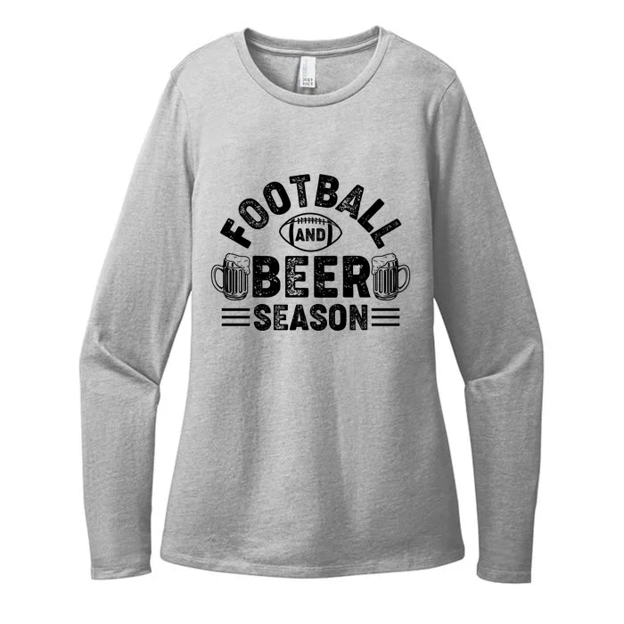 Football & Beer Season Graphic Womens CVC Long Sleeve Shirt