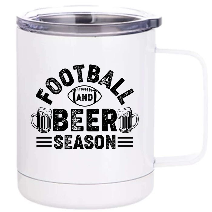 Football & Beer Season Graphic Front & Back 12oz Stainless Steel Tumbler Cup