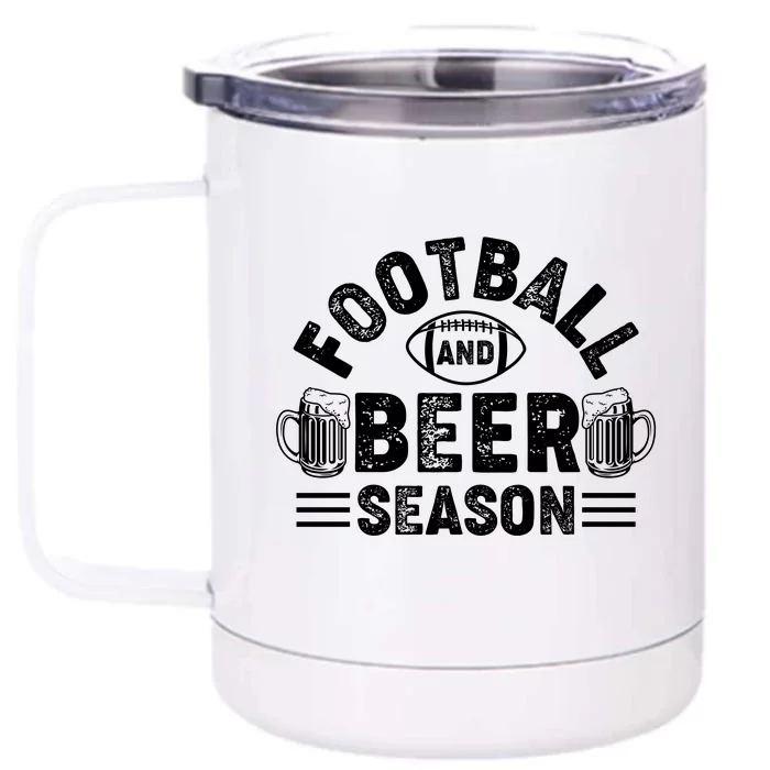 Football & Beer Season Graphic Front & Back 12oz Stainless Steel Tumbler Cup