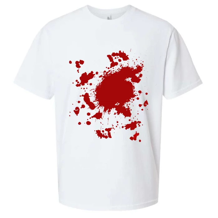 Fake Blood Splatter Gag Fancy Dress Sueded Cloud Jersey T-Shirt