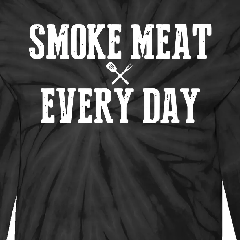 Funny BBQ Smoker Accessory Pitmaster Dad Grilling Gift Tie-Dye Long Sleeve Shirt