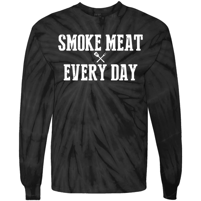 Funny BBQ Smoker Accessory Pitmaster Dad Grilling Gift Tie-Dye Long Sleeve Shirt