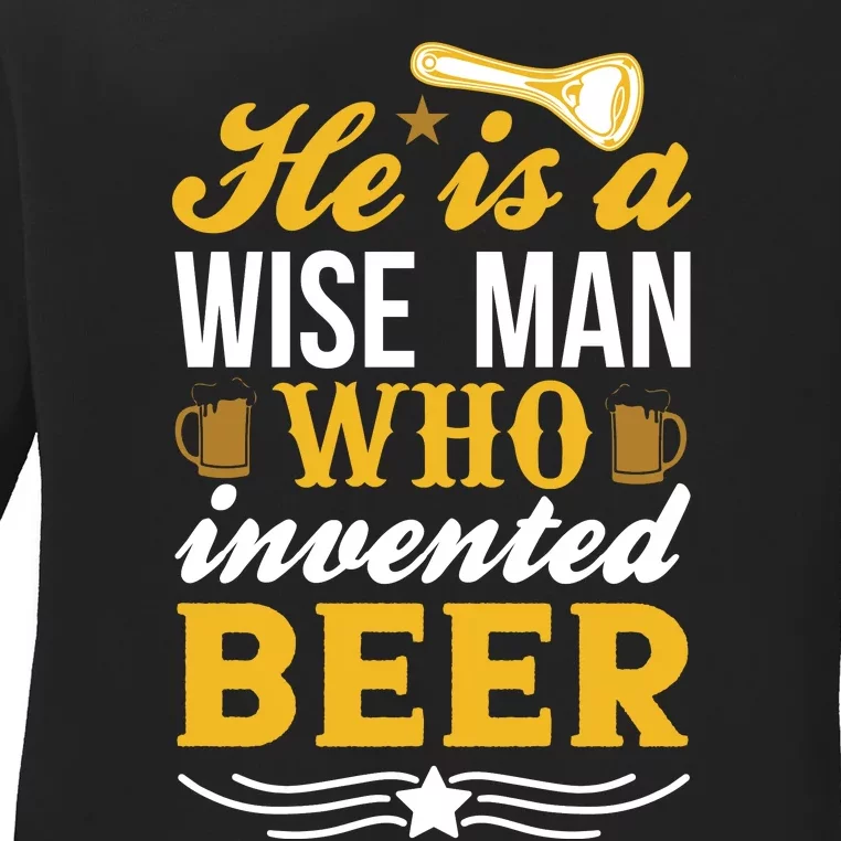 Funny Beer Slogan Beer Lover Beer Quote Ladies Long Sleeve Shirt