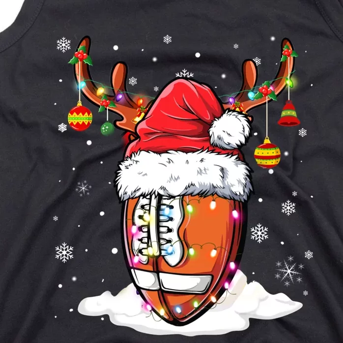 Football Ball Santa Hat Reindeer Christmas Lights Boys Mens Tank Top