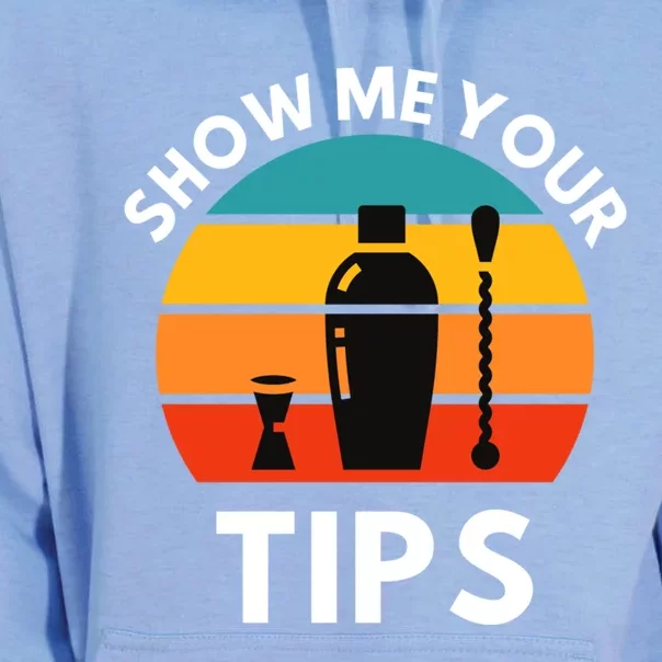 Funny Bartender Show Me Your Tips Mixologist Funny Gift Unisex Surf Hoodie