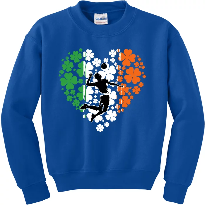 Funny Basketball Shamrock St Patrick's Day Ireland Flag Gift Kids Sweatshirt