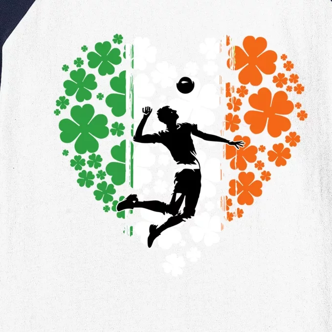 Funny Basketball Shamrock St Patrick's Day Ireland Flag Gift Baseball Sleeve Shirt