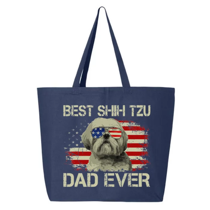 Funny Best Shih Tzu Dad Ever Dog Lover American Flag Gift 25L Jumbo Tote