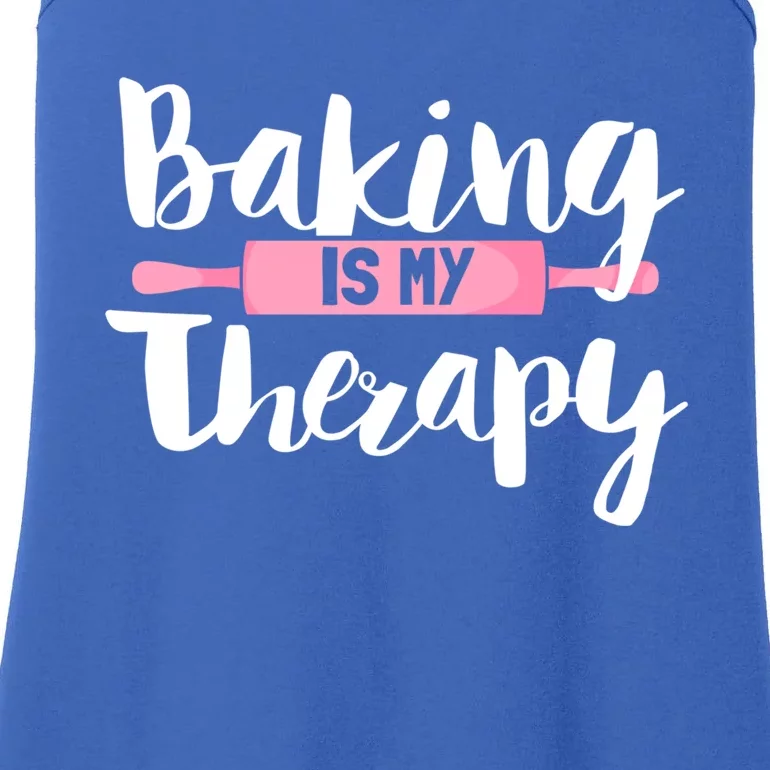 Funny Baker Saying I Baking Is My Therapy Funny Gift Ladies Essential Tank