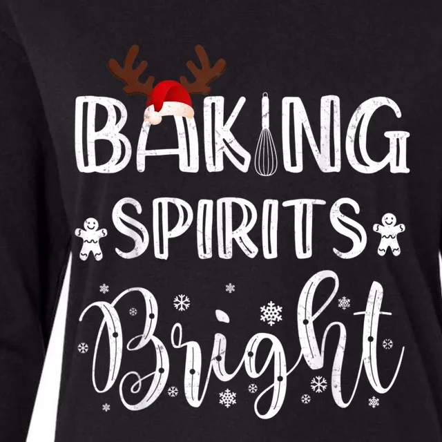 Funny Baking Spirits Bright Christmas Womens Cotton Relaxed Long Sleeve T-Shirt