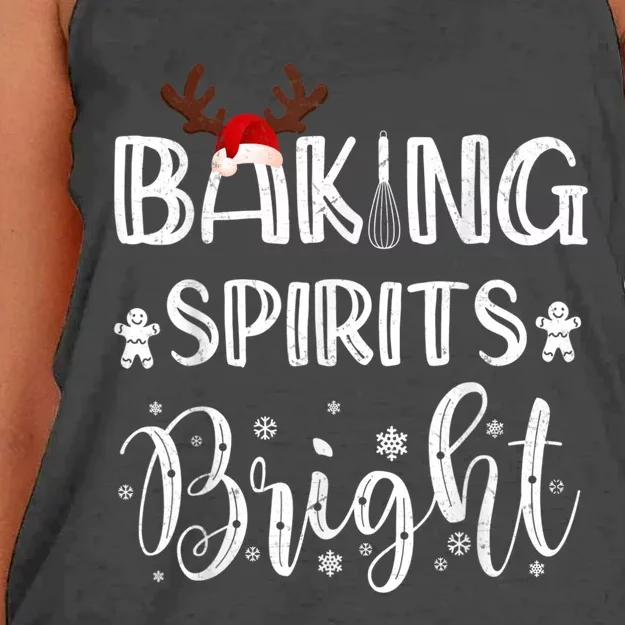 Funny Baking Spirits Bright Christmas Women's Knotted Racerback Tank