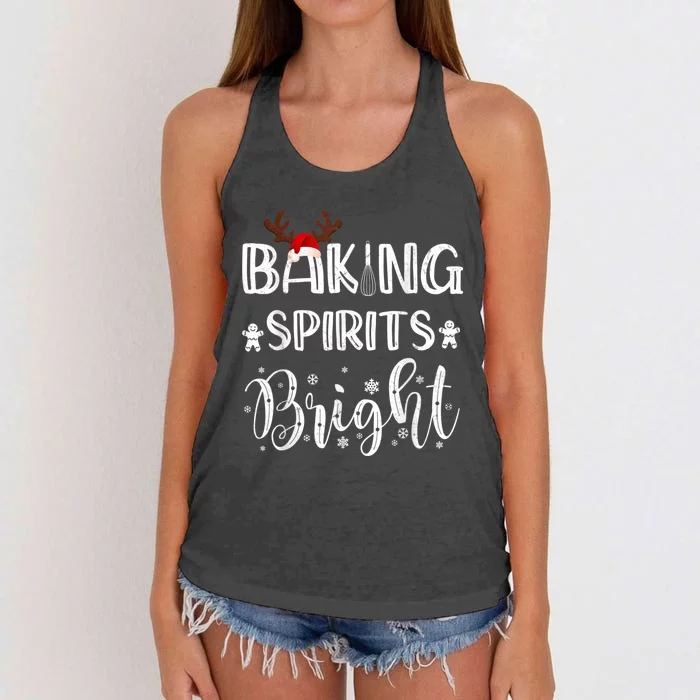 Funny Baking Spirits Bright Christmas Women's Knotted Racerback Tank