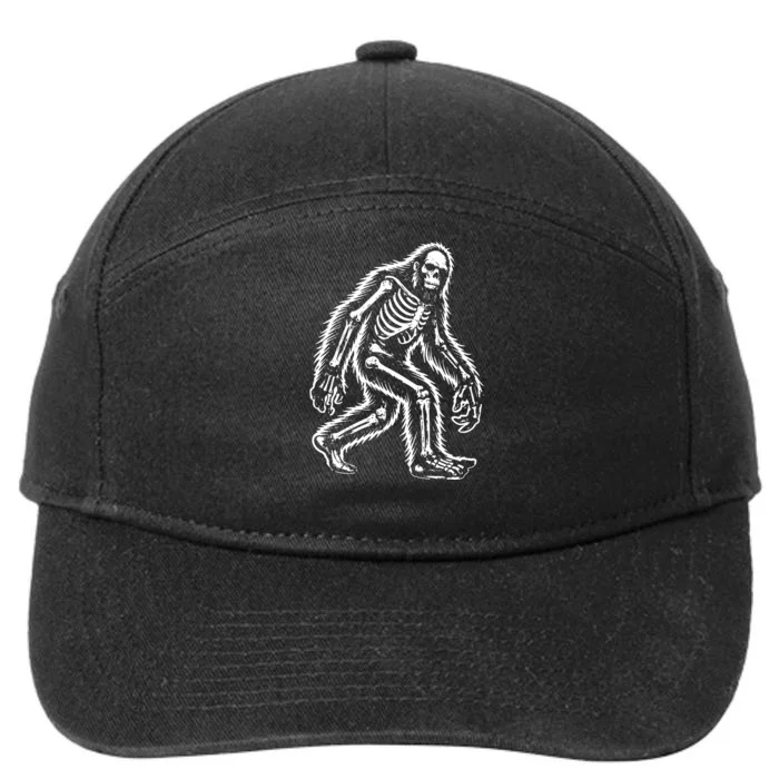 Funny Bigfoot Sasquatch Halloween Skeleton 7-Panel Snapback Hat