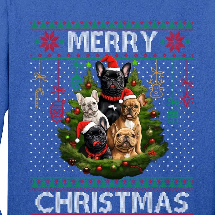 French Bulldog Santa Ugly Sweater Christmas Tree Dog Lover Meaningful Gift Tall Long Sleeve T-Shirt