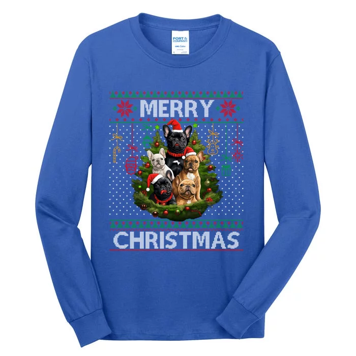 French Bulldog Santa Ugly Sweater Christmas Tree Dog Lover Meaningful Gift Tall Long Sleeve T-Shirt