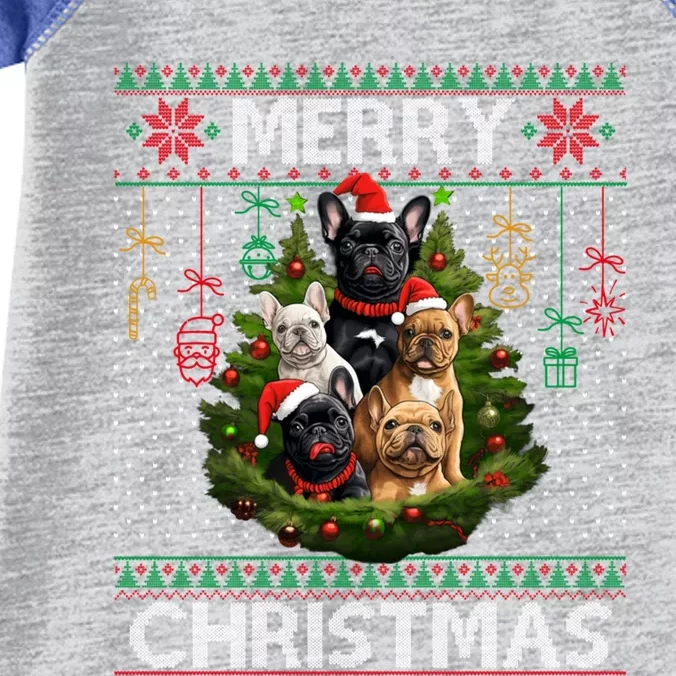 French Bulldog Santa Ugly Sweater Christmas Tree Dog Lover Meaningful Gift Infant Baby Jersey Bodysuit