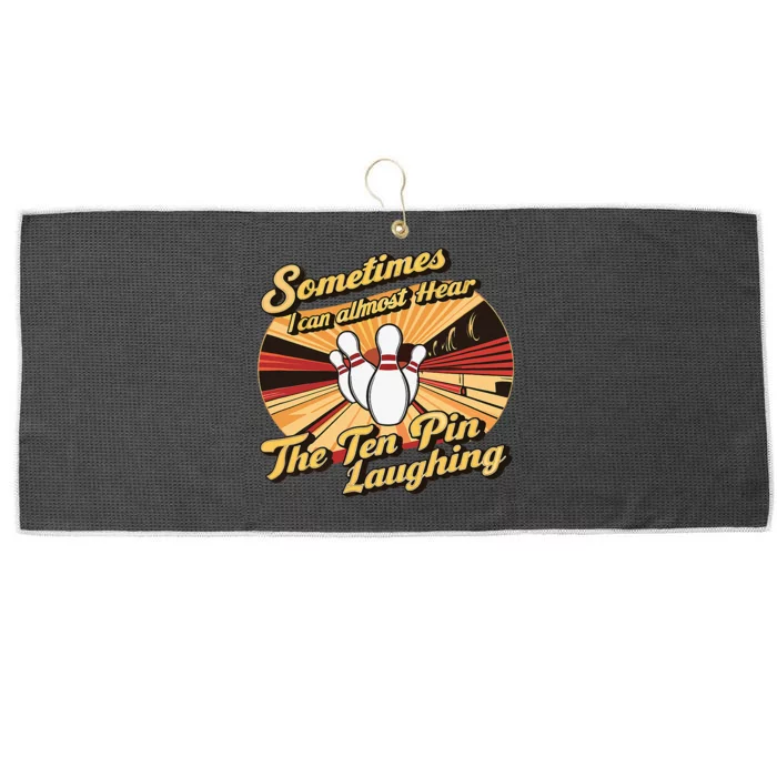 Funny Bowling Ten Pin Laughing Large Microfiber Waffle Golf Towel