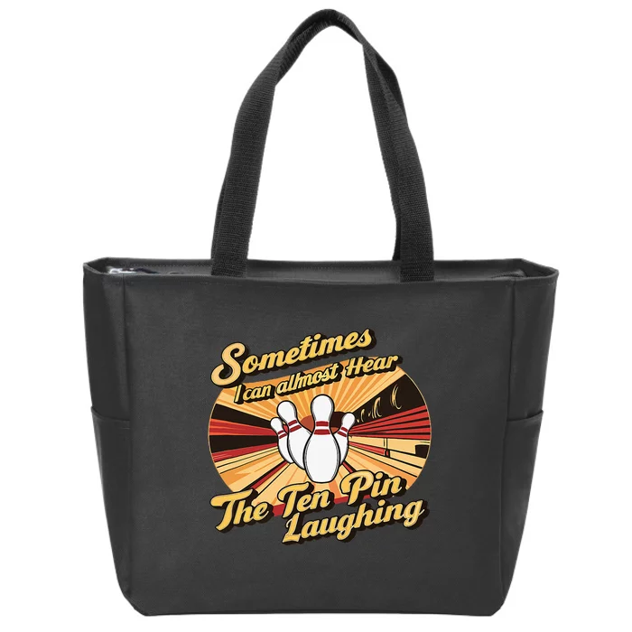 Funny Bowling Ten Pin Laughing Zip Tote Bag