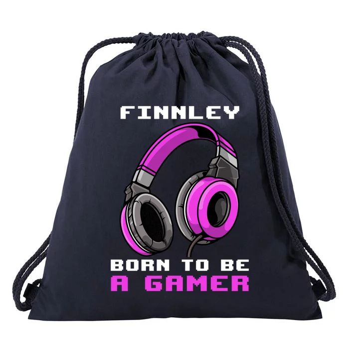 Finnley Born To Be A Gamer Personalized Gift Drawstring Bag