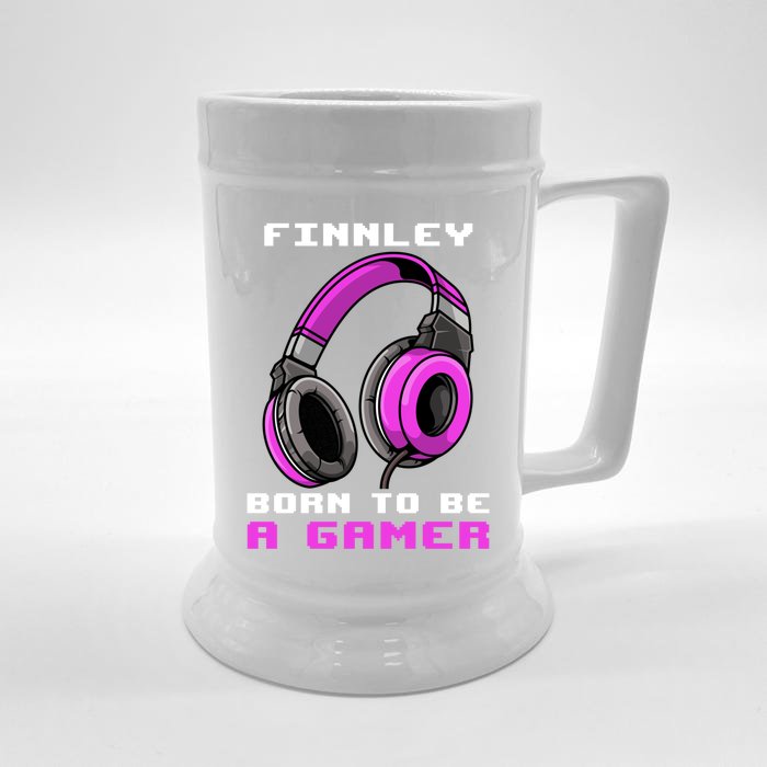 Finnley Born To Be A Gamer Personalized Gift Front & Back Beer Stein