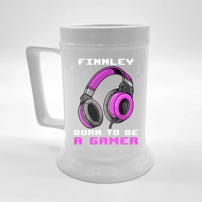 Finnley Born To Be A Gamer Personalized Gift Front & Back Beer Stein