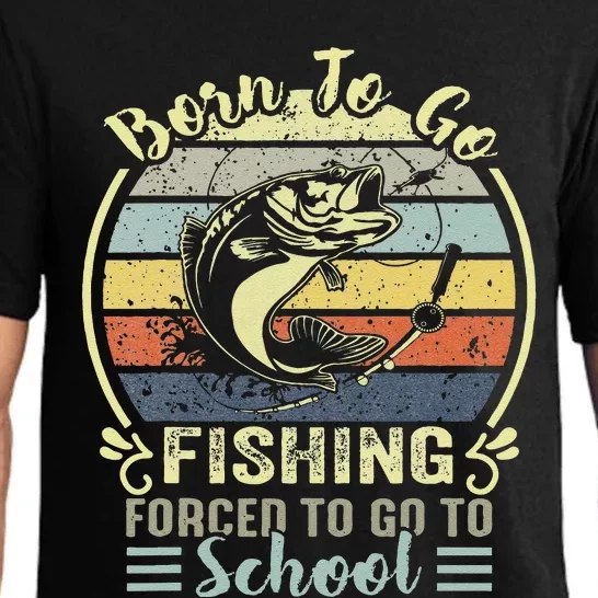 Funny Born To Go Fishing Bass Fish Fisherman Cute Pajama Set