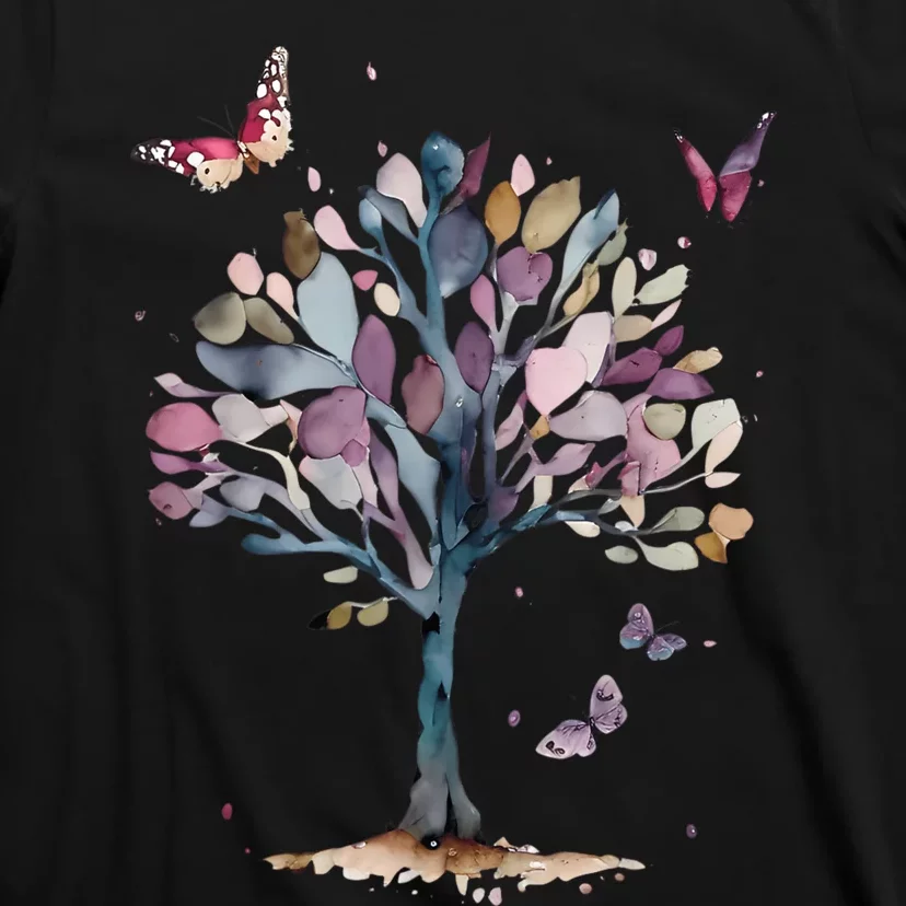 Funny Butterfly Tree Beautiful Art T-Shirt