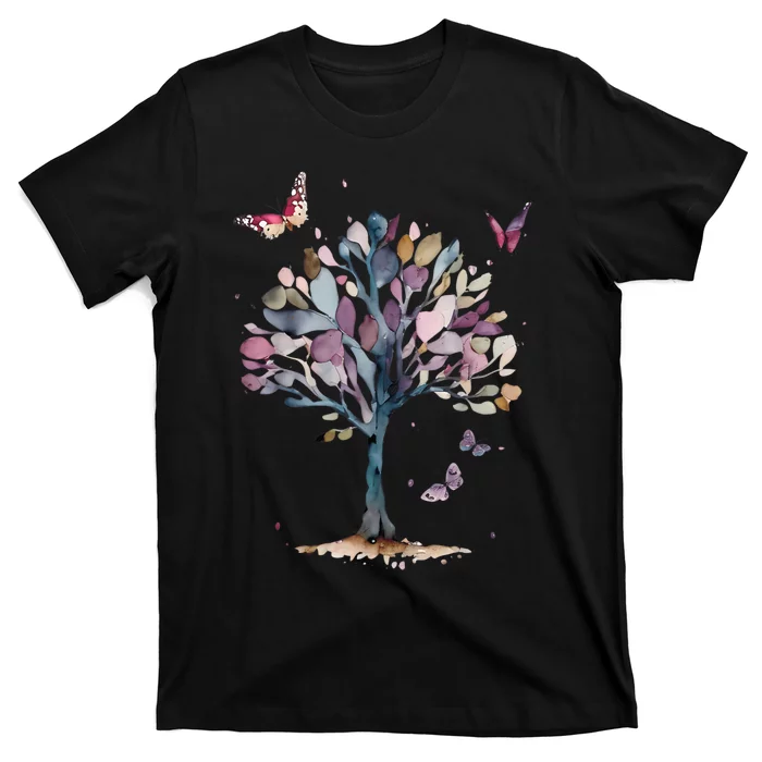 Funny Butterfly Tree Beautiful Art T-Shirt