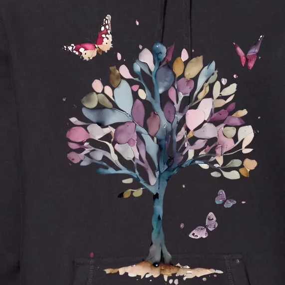 Funny Butterfly Tree Beautiful Art Premium Hoodie