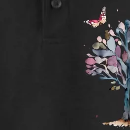 Funny Butterfly Tree Beautiful Art Dry Zone Grid Performance Polo