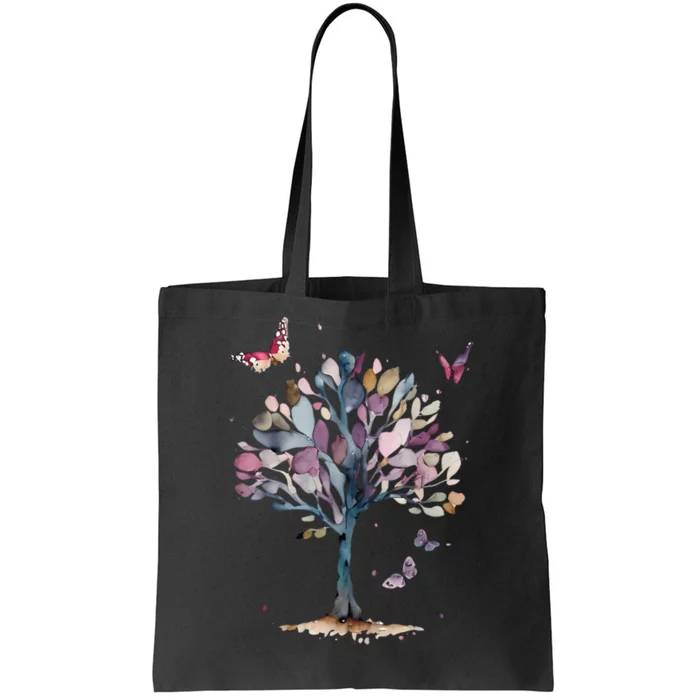 Funny Butterfly Tree Beautiful Art Tote Bag