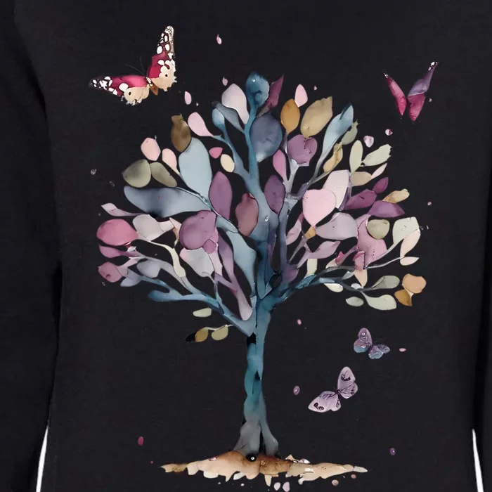 Funny Butterfly Tree Beautiful Art Womens California Wash Sweatshirt