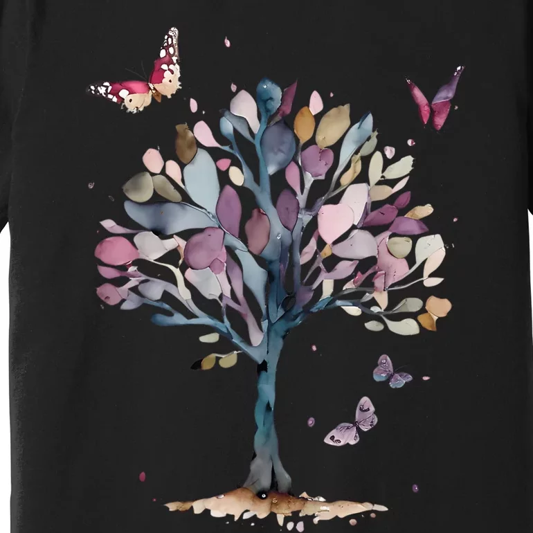 Funny Butterfly Tree Beautiful Art Premium T-Shirt