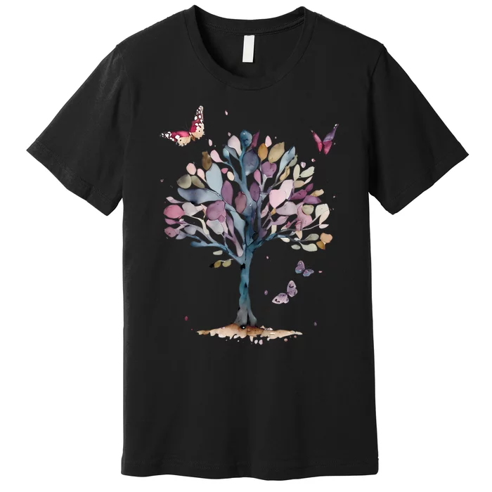 Funny Butterfly Tree Beautiful Art Premium T-Shirt