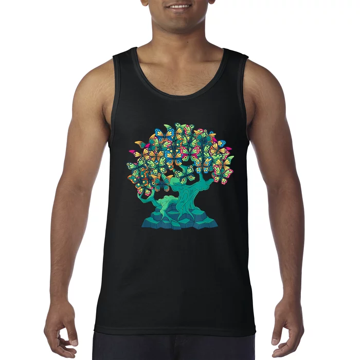 Funny Butterfly Tree Beautiful Art Tank Top