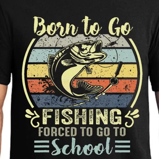 Funny Born To Go Fishing Bass Fish Fisherman Gift Pajama Set