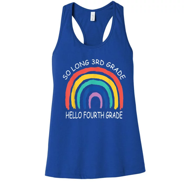 Funny Back To School So Long 3Rd Grade Hello Fourth Grade Great Gift Women's Racerback Tank