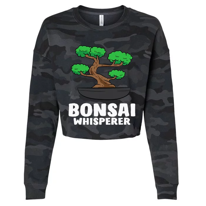 Funny Bonsai Tree Funny Japanese Bonsai Tree Whisperer Cropped Pullover Crew