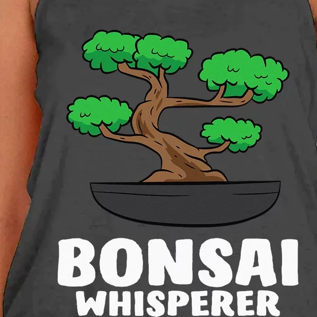 Funny Bonsai Tree Funny Japanese Bonsai Tree Whisperer Women's Knotted Racerback Tank