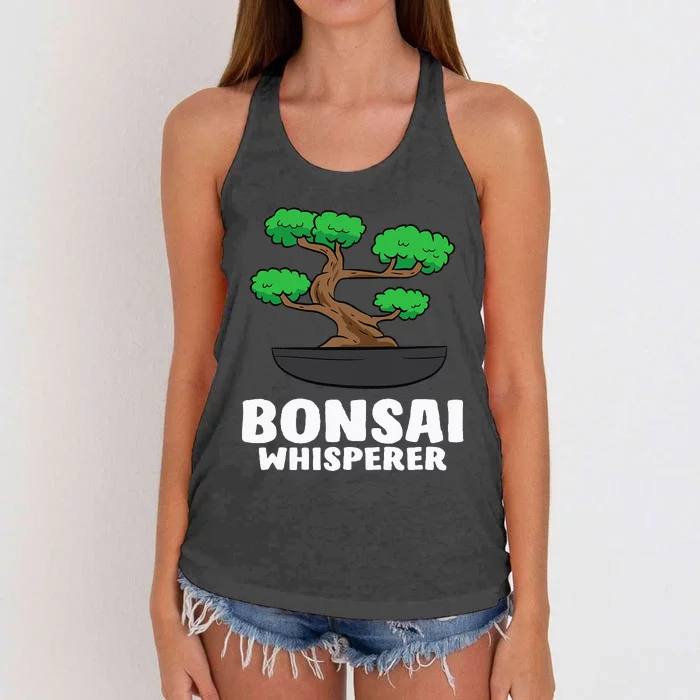 Funny Bonsai Tree Funny Japanese Bonsai Tree Whisperer Women's Knotted Racerback Tank