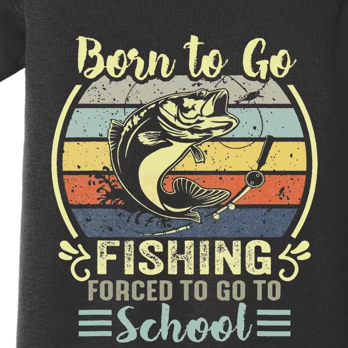 Funny Born To Go Fishing Bass Fish Fisherman Baby Bodysuit