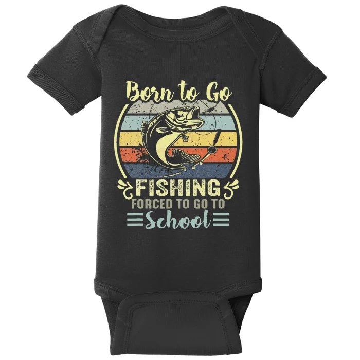 Funny Born To Go Fishing Bass Fish Fisherman Baby Bodysuit