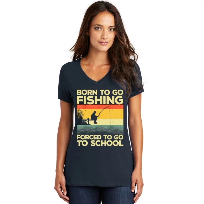 Womens Ofishally 21 Years Old Fisherman 21st Birthday Fishing V-Neck T-Shirt