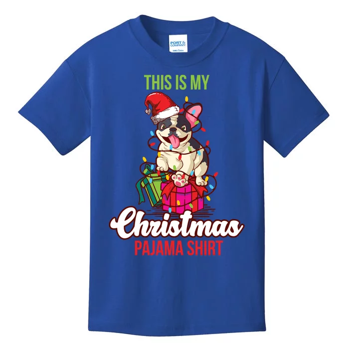 French Bulldog This Is My Christmas Pajama Cute Gift Kids T-Shirt